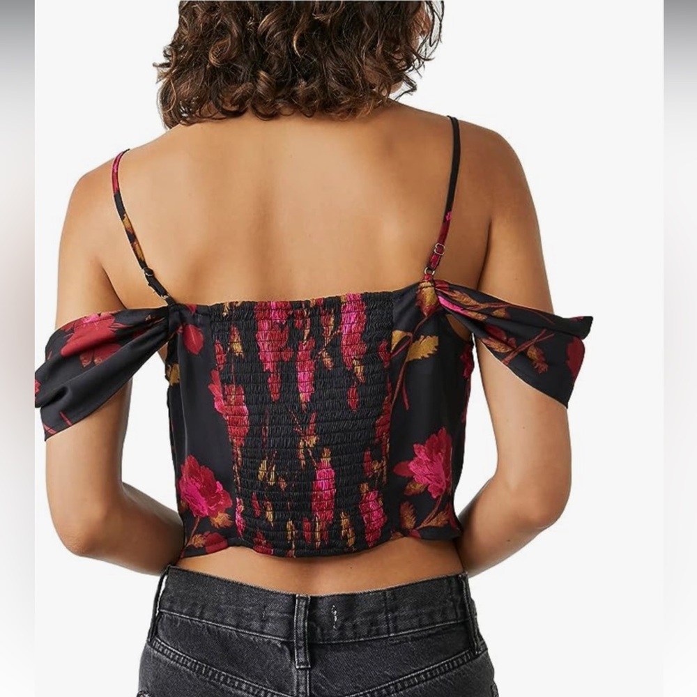 Free People Cassandra Printed Cold Shoulder Blouse - Picture 2 of 10